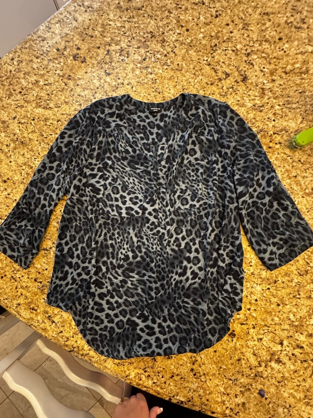 Torrid blue and Grey leopard print top size 1